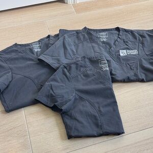 3-pk Women’s Cherokee Stretch Workwear Gray Scrub Tops